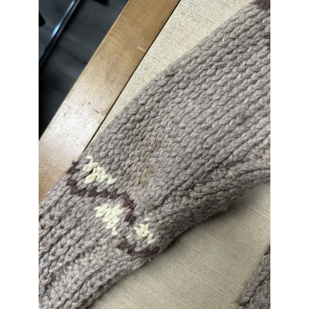 Vintage 1960s Handmade Cowichan Knit Horses Zippered Sweater See Measurements - Picture 3 of 5